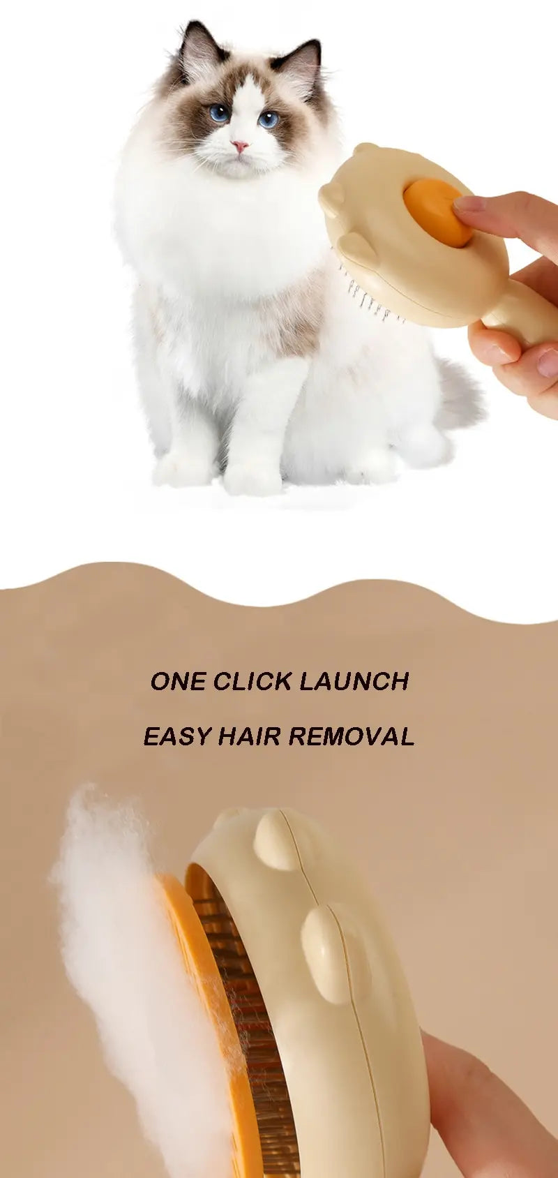 😺🐶 Pet Grooming Comb ✨🖐️ Massage & Cleaning Brush for Cats & Dogs