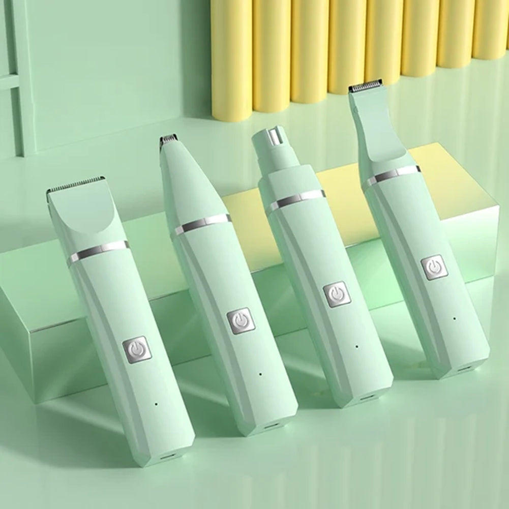 🐾 4-in-1 Pet Grooming Kit ✂️🔋 Clippers, Trimmer & Shaver (USB Rechargeable)
