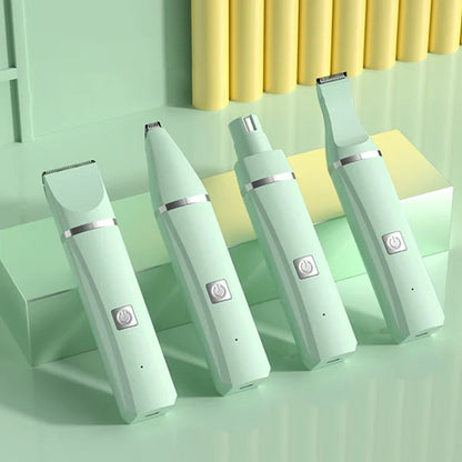 🐾 4-in-1 Pet Grooming Kit ✂️🔋 Clippers, Trimmer & Shaver (USB Rechargeable)