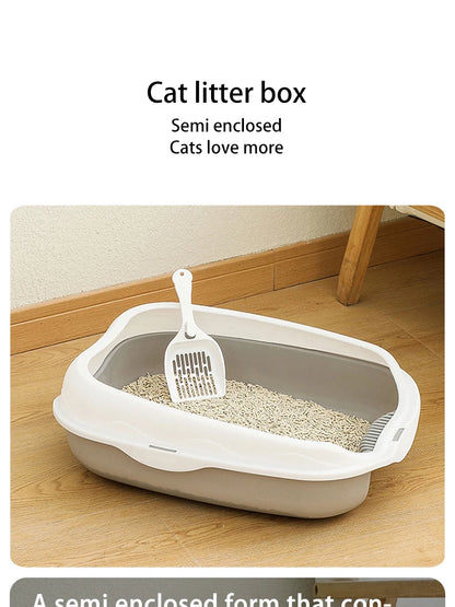 😺 Semi-Enclosed Cat Litter Box 🚽✨ Spatter-Proof & Easy Clean