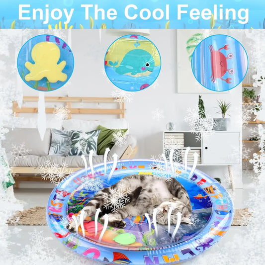 🌊🐾 Inflatable Water Play Mat Sensory Toy for Cats & Dogs