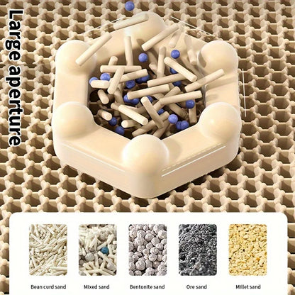 🐾 Large Cat Litter Mat Honeycomb Waterproof Design