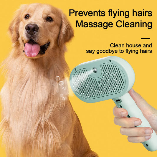 🌫️🐶 Steam Grooming Brush Luxury Dog Hair & Massage Tool