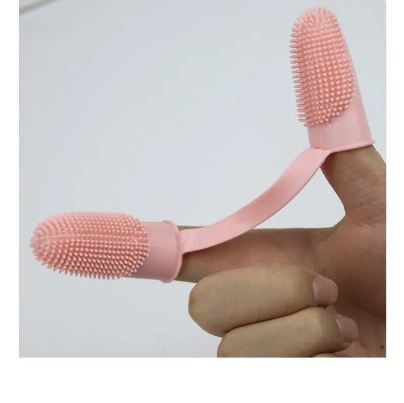 🦷🐾 Dual Finger Pet Toothbrush Dog & Cat Oral Care