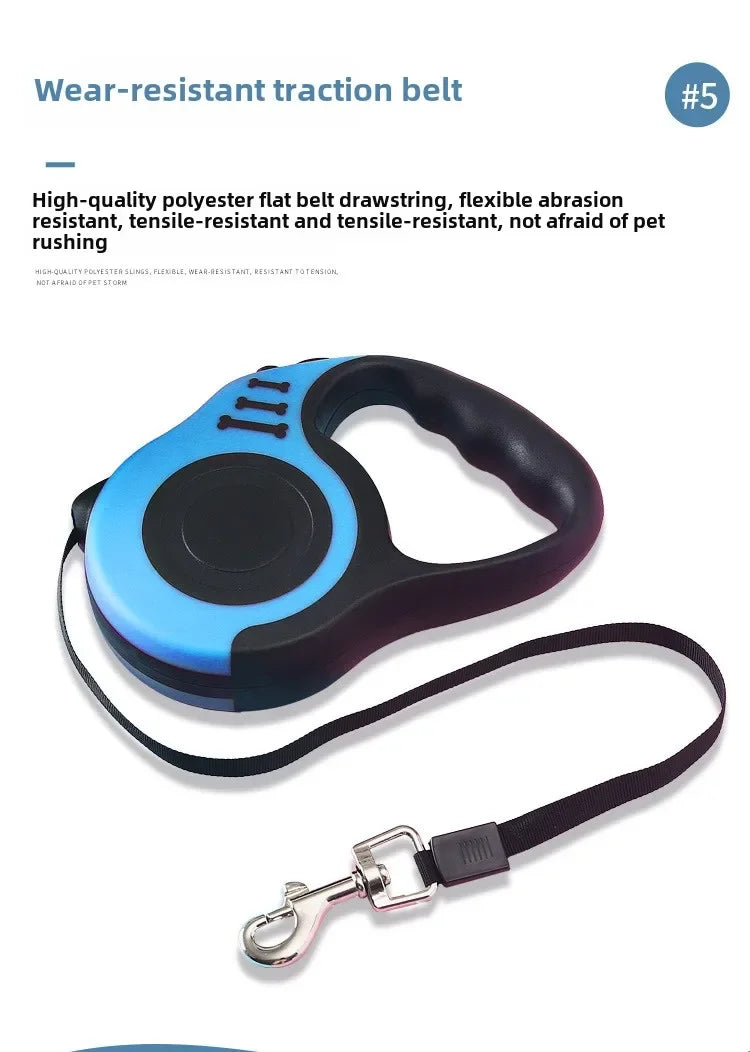 🐾 Durable Retractable Dog & Cat Leash 3m/5m Nylon Lead