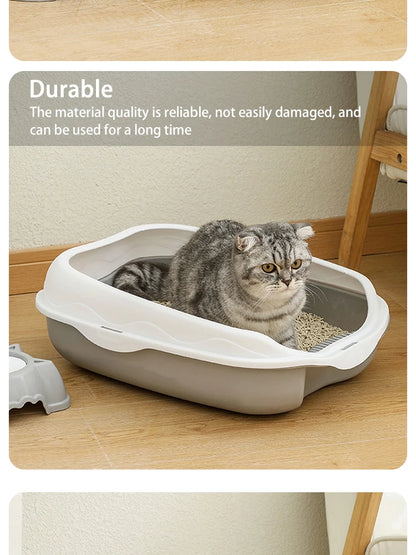 😺 Semi-Enclosed Cat Litter Box 🚽✨ Spatter-Proof & Easy Clean
