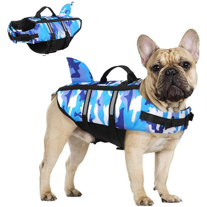 🦈🐶 Pet Dog Life Jacket Swimming Vest & Harness