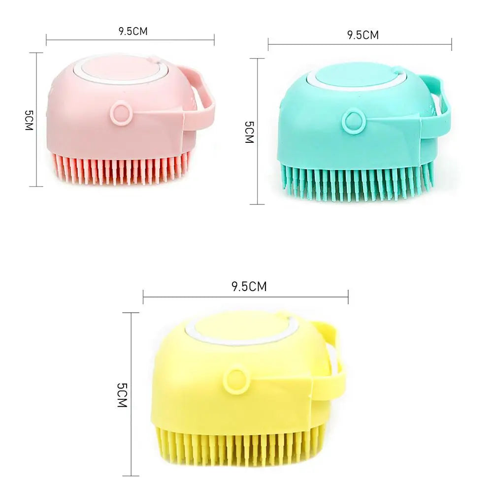 🛁🐾 Pet Shampoo Brush Silicone Massage & Grooming Comb