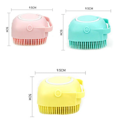 🛁🐾 Pet Shampoo Brush Silicone Massage & Grooming Comb