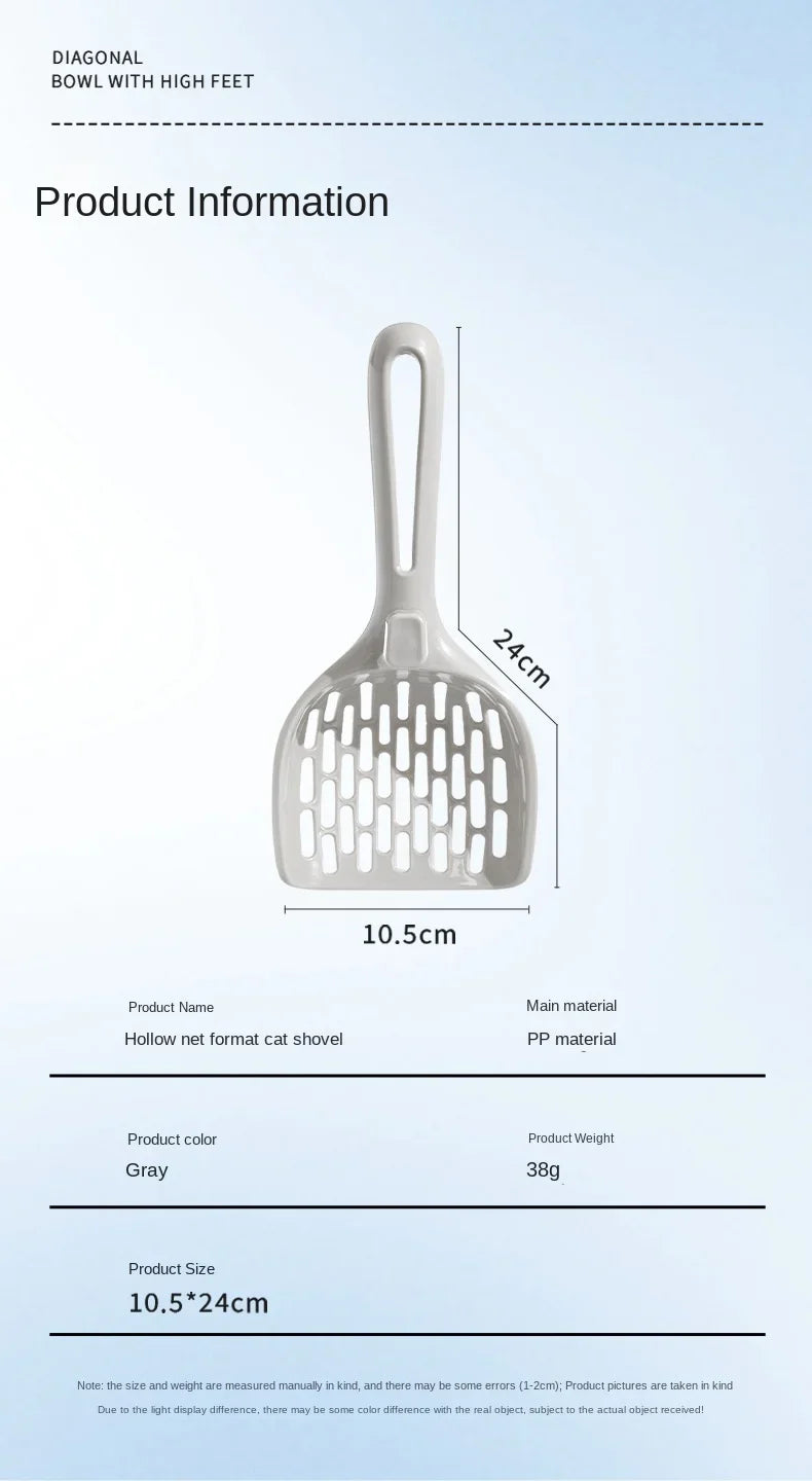 😺🐾 Plastic Cat Litter Scoop Self-Cleaning Shovel with Base