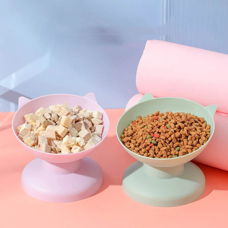 🍲🐾 Tilted Pet Bowl Anti-Choke & Neck Protector for Cats & Dogs