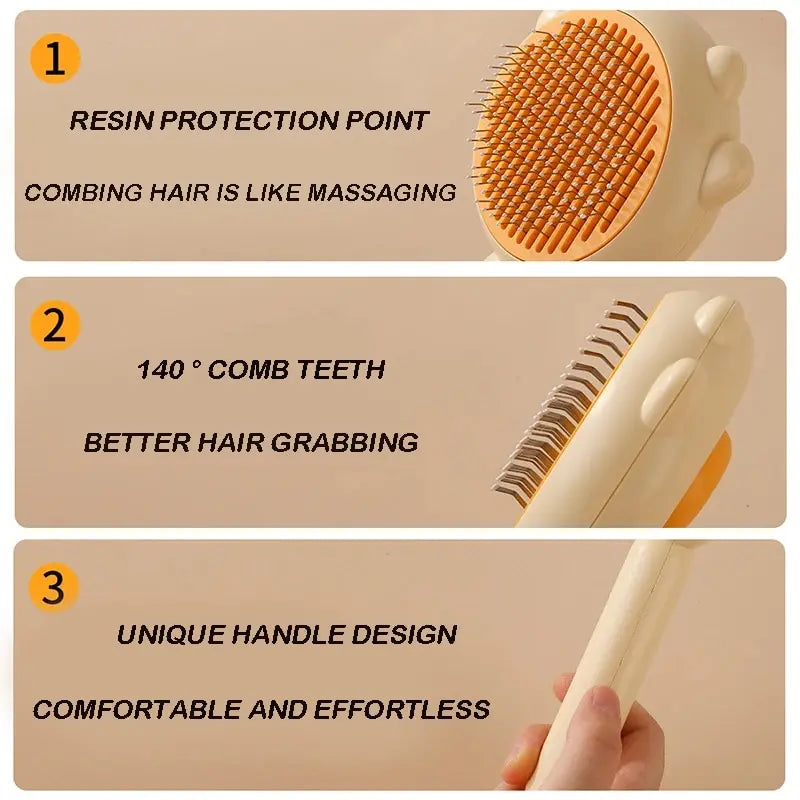 😺🐶 Pet Grooming Comb ✨🖐️ Massage & Cleaning Brush for Cats & Dogs