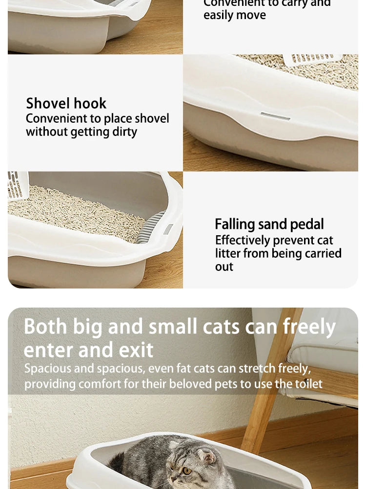 😺 Semi-Enclosed Cat Litter Box 🚽✨ Spatter-Proof & Easy Clean