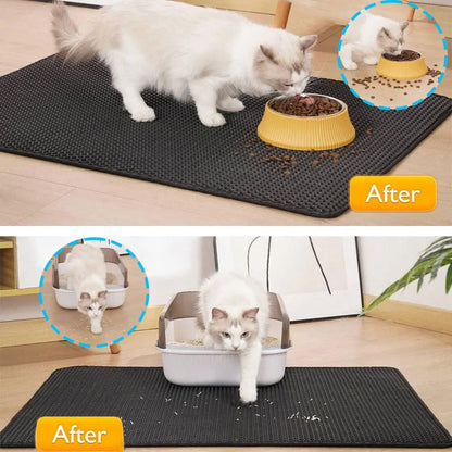 🐾 Waterproof Cat Litter Mat Double Layer Trapping Pad