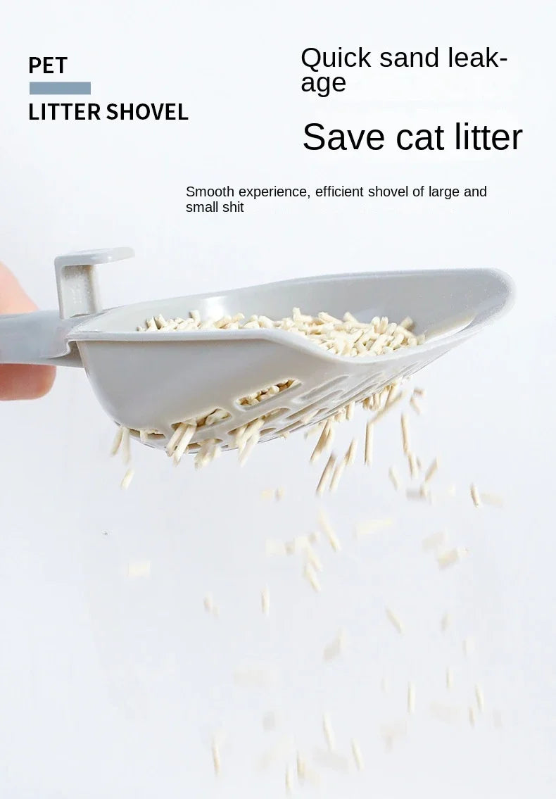 😺🐾 Plastic Cat Litter Scoop Self-Cleaning Shovel with Base