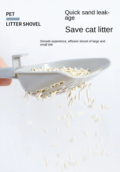 😺🐾 Plastic Cat Litter Scoop Self-Cleaning Shovel with Base