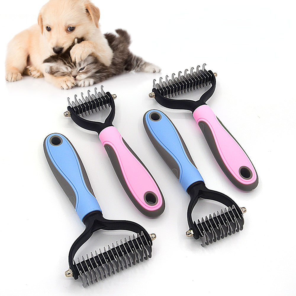 🐾 Pet Deshedding Brush ✂️ Hair Remover & Knot Cutter for Cats & Dogs
