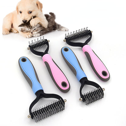 🐾 Pet Deshedding Brush ✂️ Hair Remover & Knot Cutter for Cats & Dogs