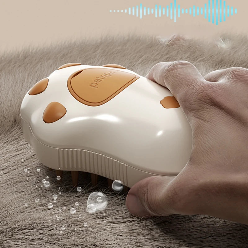 🌫️🐾 3-in-1 Steam Pet Brush Groom, Massage & De-Shed Cats & Dogs
