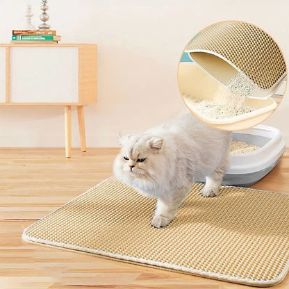 🐾 Waterproof Cat Litter Mat Double Layer Trapping Pad