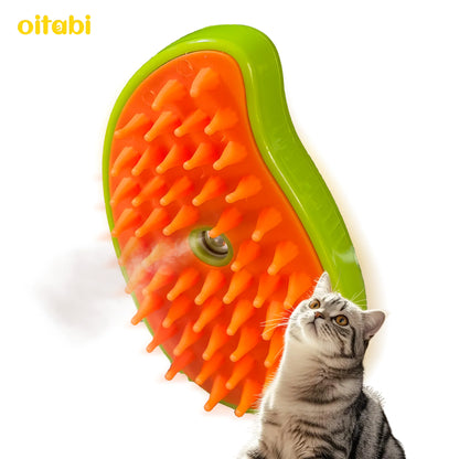 🐾 Pet Steam Brush 💨✨ Grooming & Hair Removal for Dogs & Cats