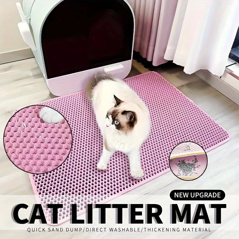 🐾 Large Cat Litter Mat Honeycomb Waterproof Design