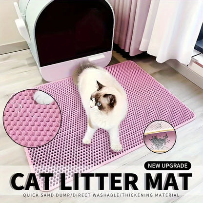 🐾 Large Cat Litter Mat Honeycomb Waterproof Design