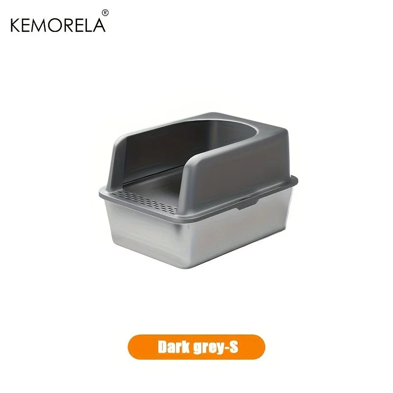 😺 XL Stainless Steel Cat Litter Box  High-Sided, Odor-Free & Durable