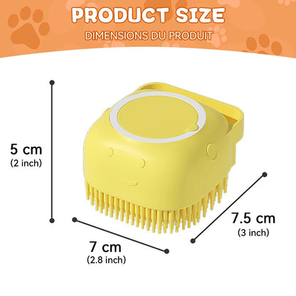 🛁🐾 Dog & Cat Bathing Brush Silicone Massage & Shampoo Dispenser