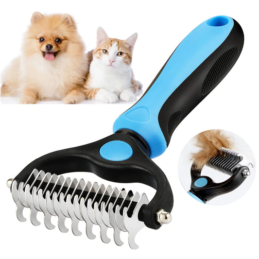 🐾 Pet Deshedding Brush ✂️ Hair Remover & Knot Cutter for Cats & Dogs