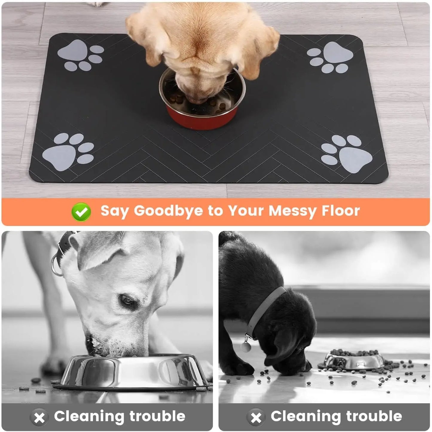🐾 Pet Feeding Mat 🧼💧 Absorbent & Waterproof Placemat