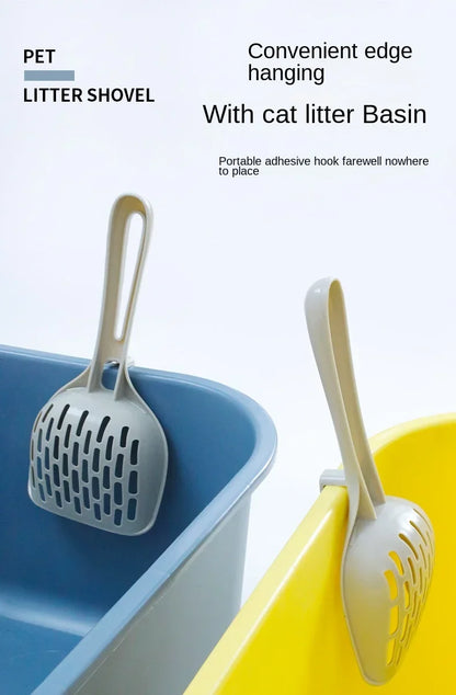 😺🐾 Plastic Cat Litter Scoop Self-Cleaning Shovel with Base