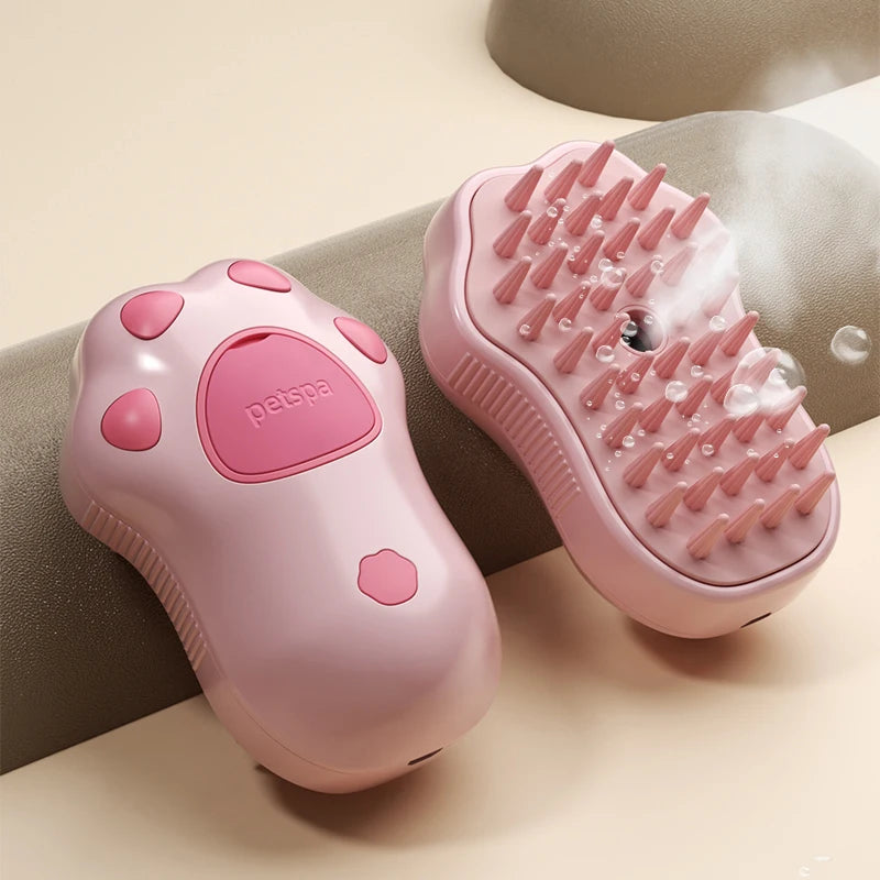 🌫️🐾 3-in-1 Steam Pet Brush Groom, Massage & De-Shed Cats & Dogs