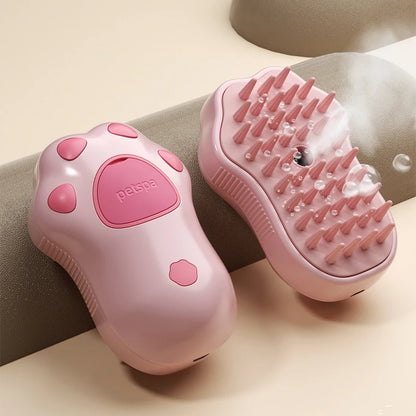 🌫️🐾 3-in-1 Steam Pet Brush Groom, Massage & De-Shed Cats & Dogs