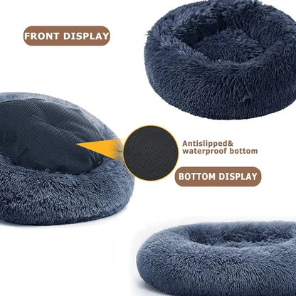 😺🛏️ Plush Donut Cat Bed Super Soft & Washable