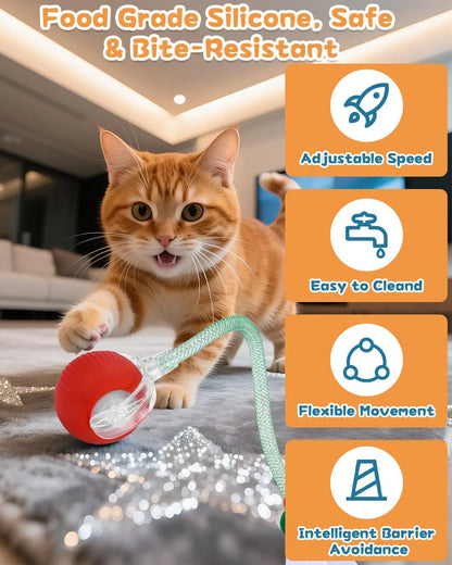 😺🎾 Smart Interactive Cat Ball Rechargeable Rolling Mouse Toy