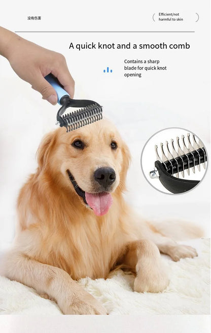 🐾✨ Pet Grooming Comb Hair Remover & Dematting Brush