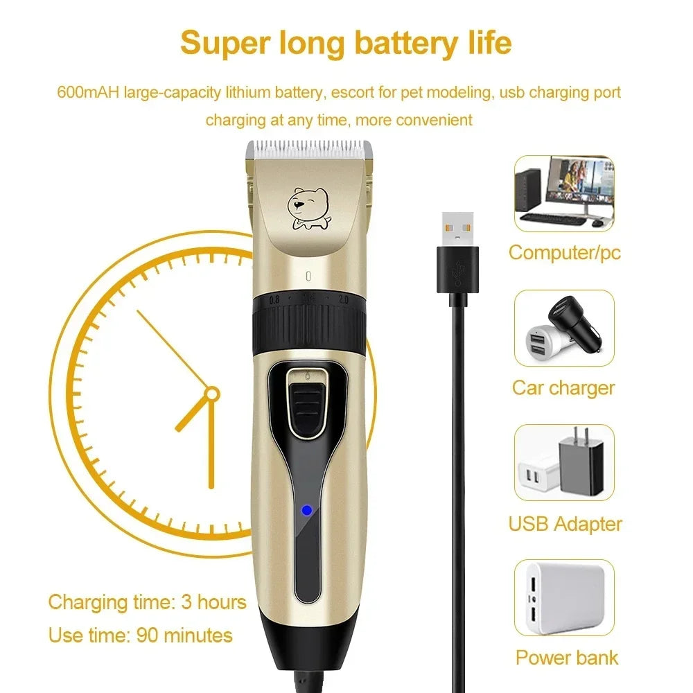 🐶🐱 Pro Pet Hair Clipper USB Rechargeable Grooming Trimmer