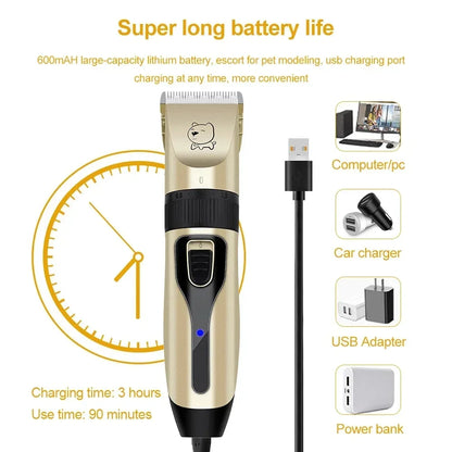 🐶🐱 Pro Pet Hair Clipper USB Rechargeable Grooming Trimmer