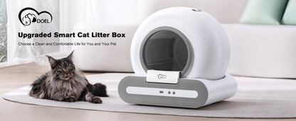 😺 DOEL Smart Cat Litter Box 📱✨ Automatic Self-Cleaning for Multiple Cats