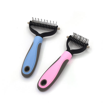 🐾 Pet Deshedding Brush ✂️ Hair Remover & Knot Cutter for Cats & Dogs