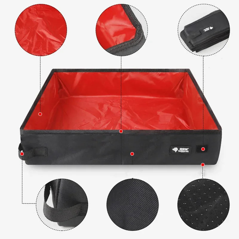 🐾 Foldable Pet Litter Box 🧳✨ Portable & Waterproof Travel Toilet