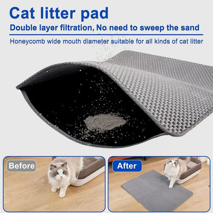 🐾 Waterproof Cat Litter Mat Double Layer Trapping Pad