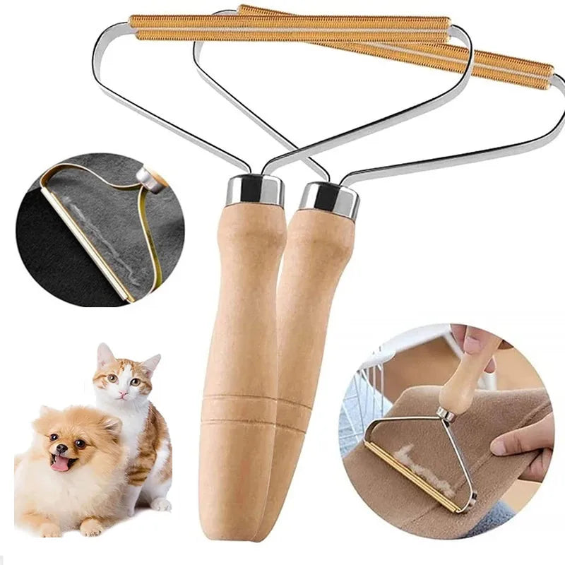 🧹🐾 Portable Fabric Hair Remover Double-Sided Clothes & Carpet Shaver