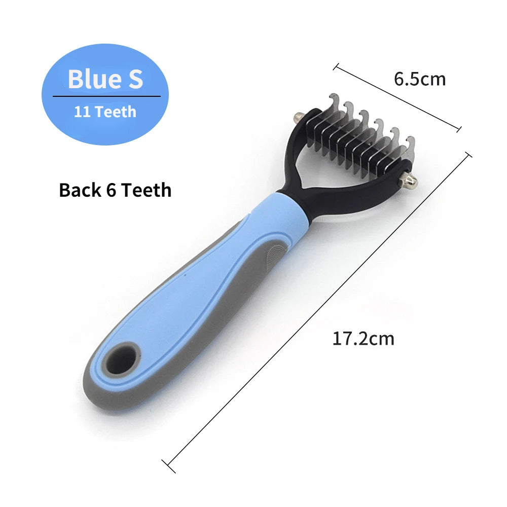 🐾 Pet Deshedding Brush ✂️ Hair Remover & Knot Cutter for Cats & Dogs