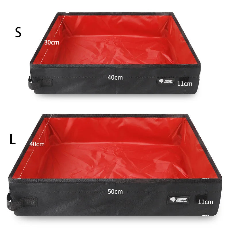 🐾 Foldable Pet Litter Box 🧳✨ Portable & Waterproof Travel Toilet