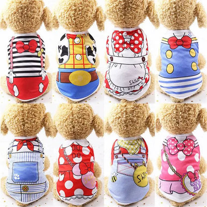 👕🐾 Cartoon Dog T-Shirt Summer Soft Vest for Puppies & Small Dogs