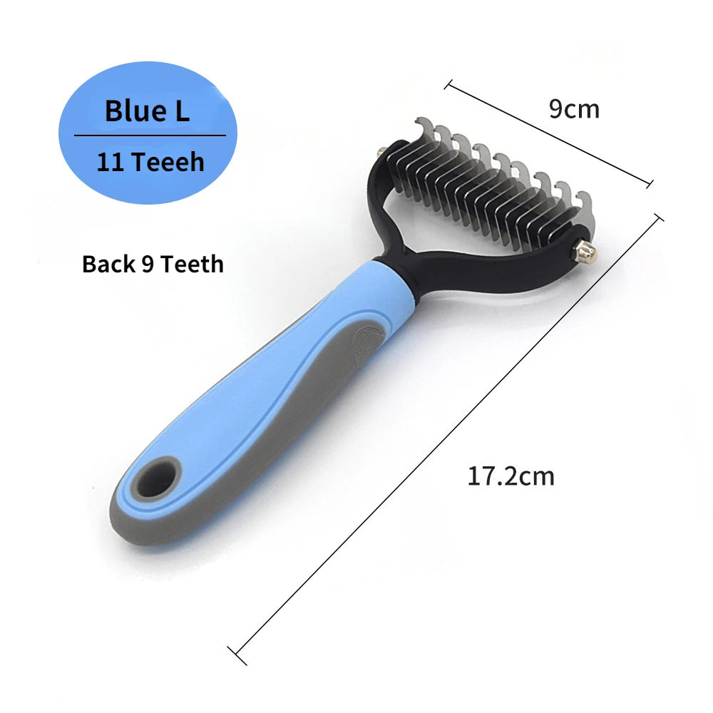 🐾 Pet Deshedding Brush ✂️ Hair Remover & Knot Cutter for Cats & Dogs