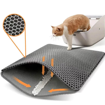 🐾 Waterproof Cat Litter Mat Double Layer Trapping Pad
