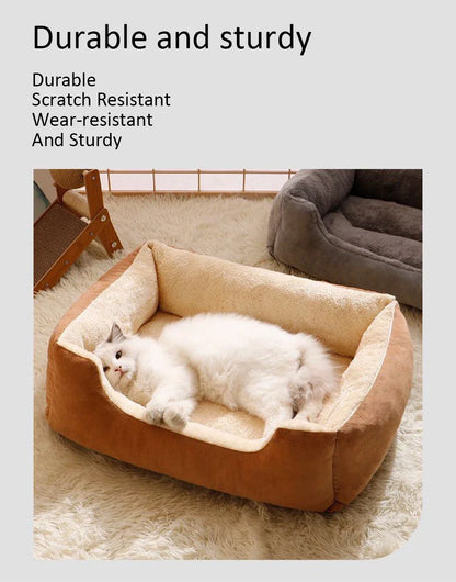 🐾 Cozy Pet Bed 🛏️  Soft Cushion House for Cats & Dogs